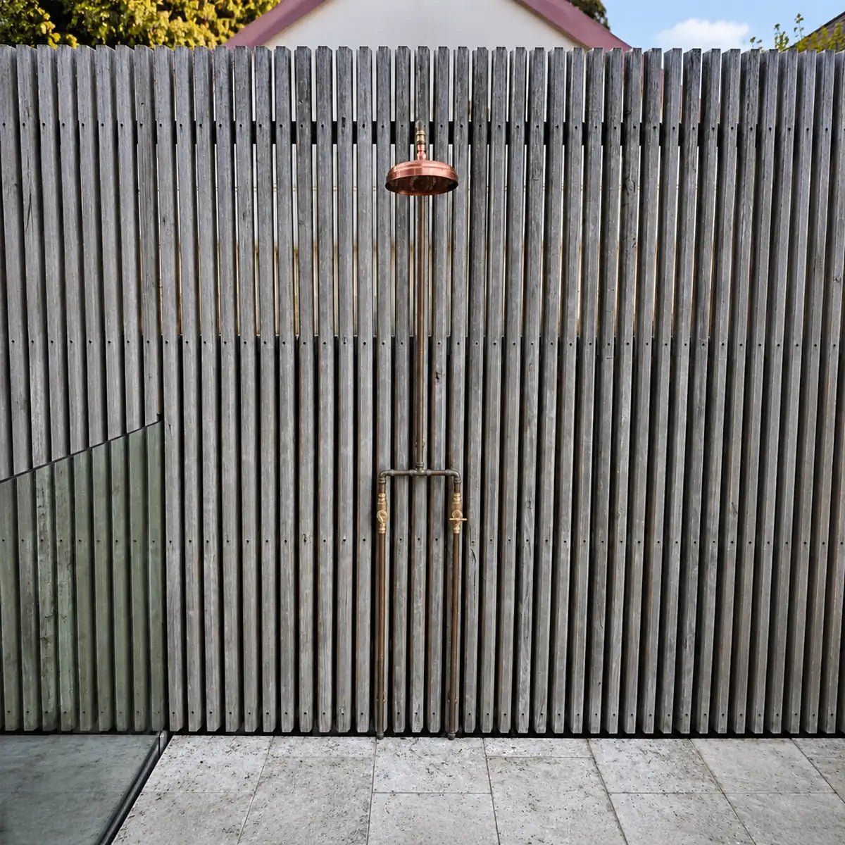 Outdoor Copper Shower - Hot & Cold, No Garden Tap - Beach Vibe Copper Shower